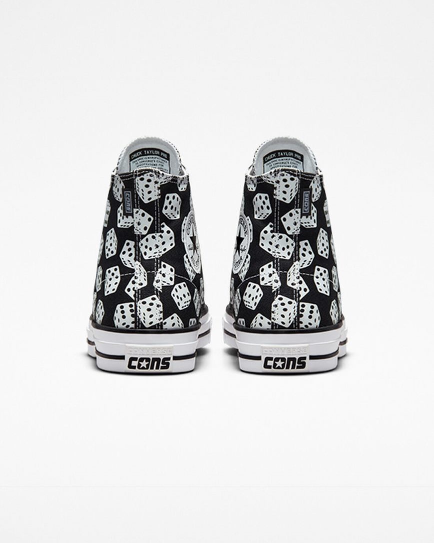 Skate Topanky Converse Chuck Taylor All Star Pro Dice Damske Čierne Biele | SK 11WR5C2